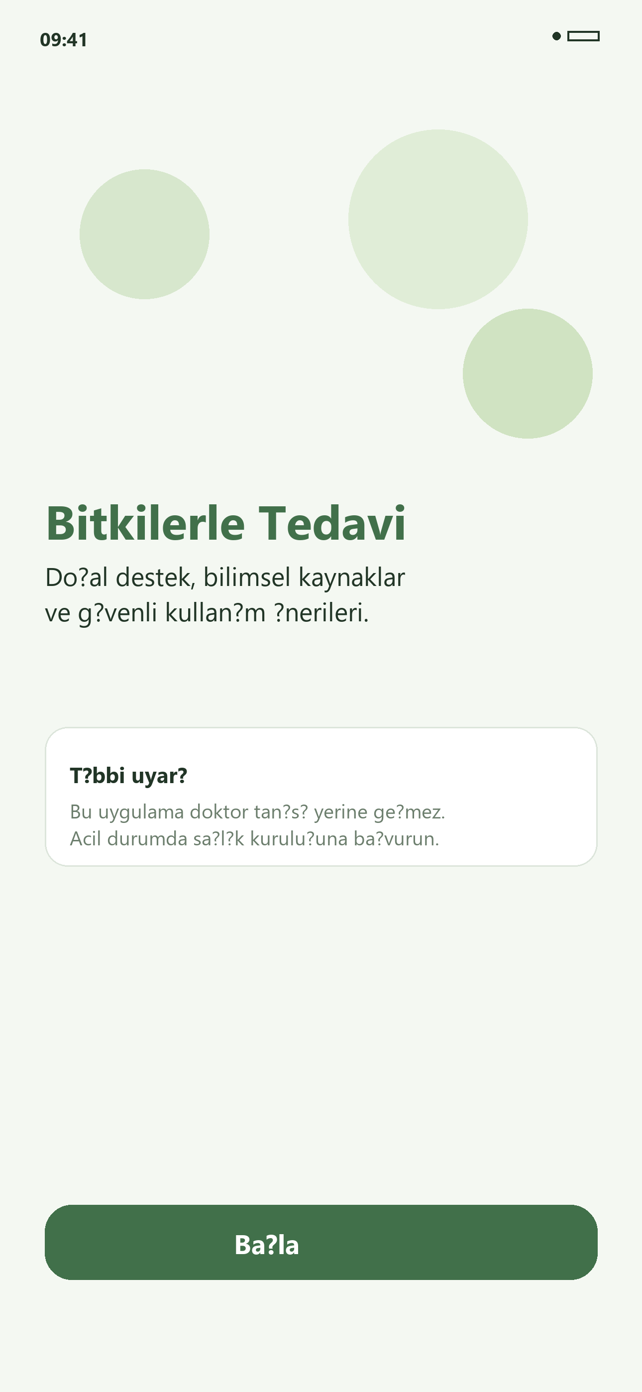 BitkilerleTedavi mobil uygulama ekranı 1